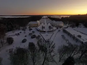 Ekolsunds slott från väster, vinter