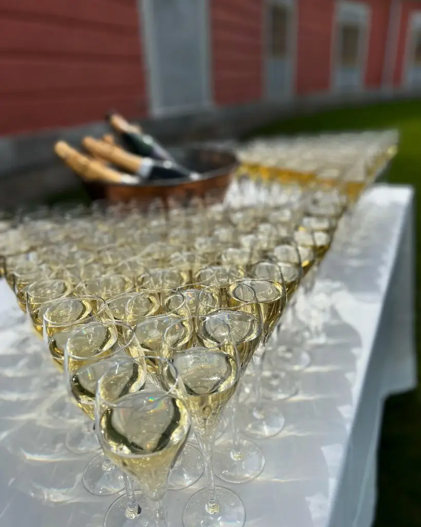 Champagneglas på Borgården