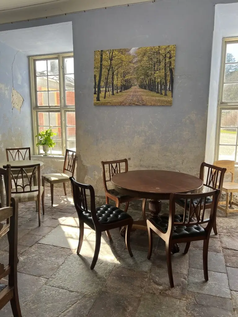 Cafébord i norra slottet
