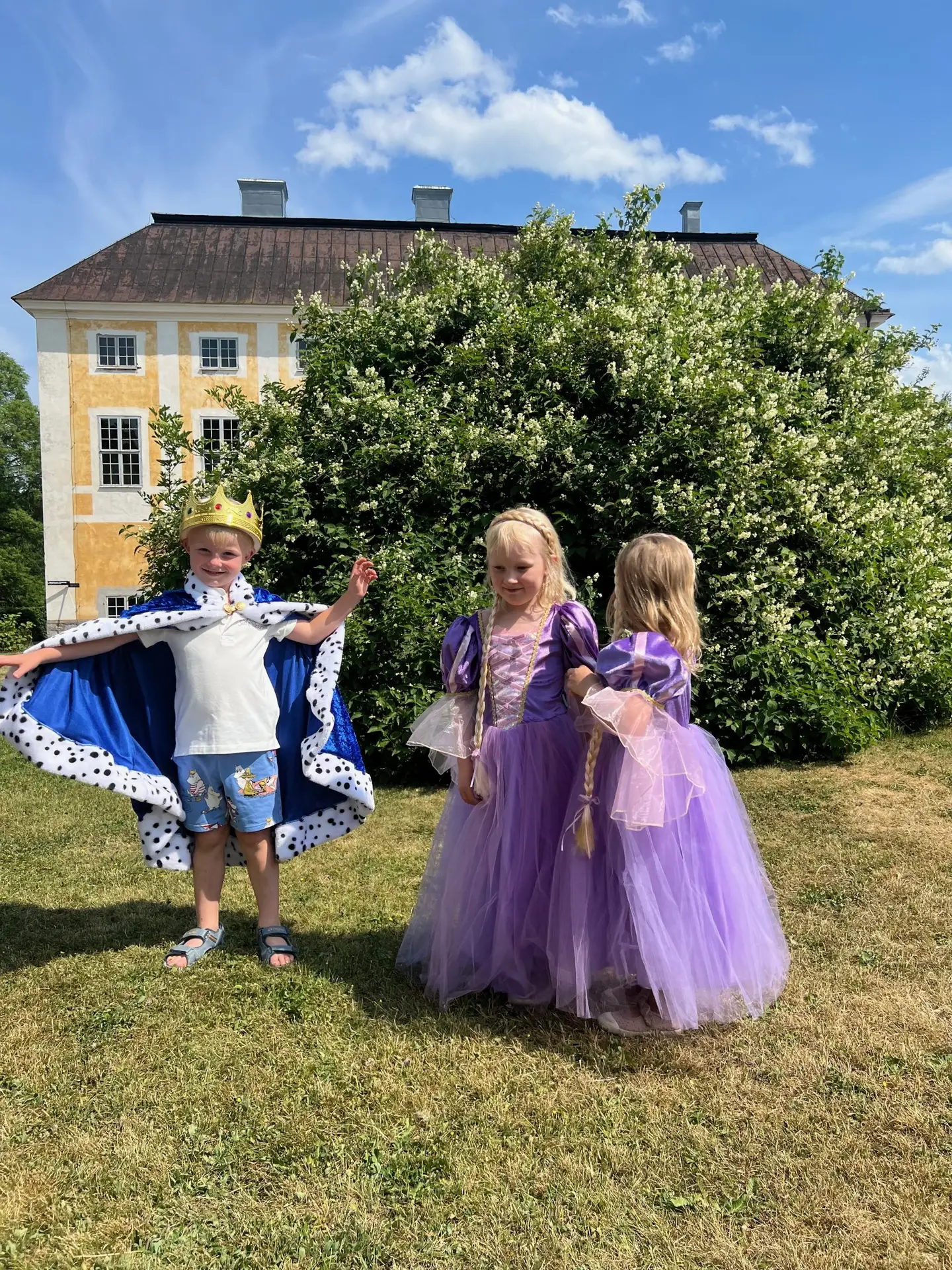 Barnen leker som kungar och prinsessor